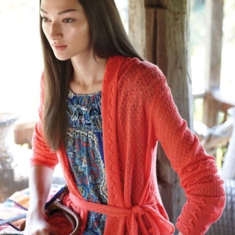 Knitted & Knotted Winding Pointelle Cardigan